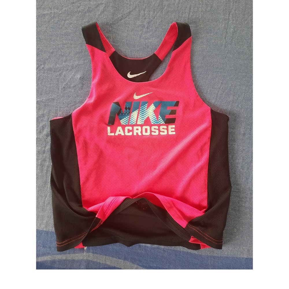 Nike Lacrosse Reversible Mesh Tank Top Pink Black 610825-668 Womens S/M